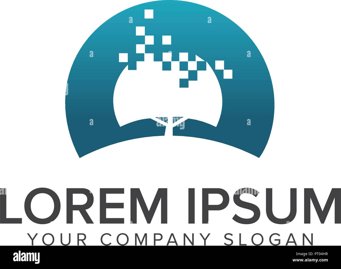 Arbre généalogique numérique modèle concept conception de logo Illustration de Vecteur