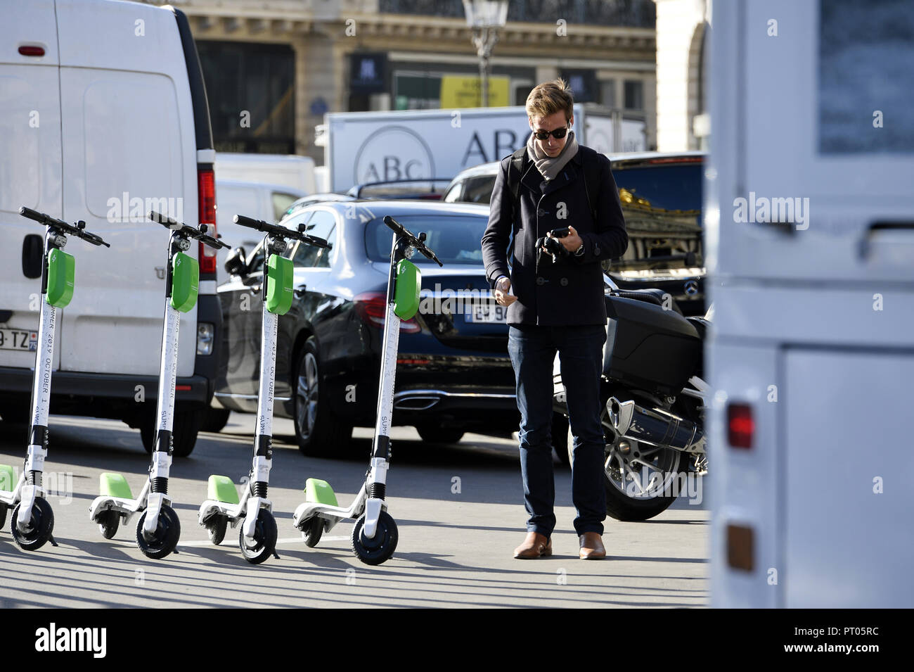 Le Triporteur de chaux - Paris - France Banque D'Images