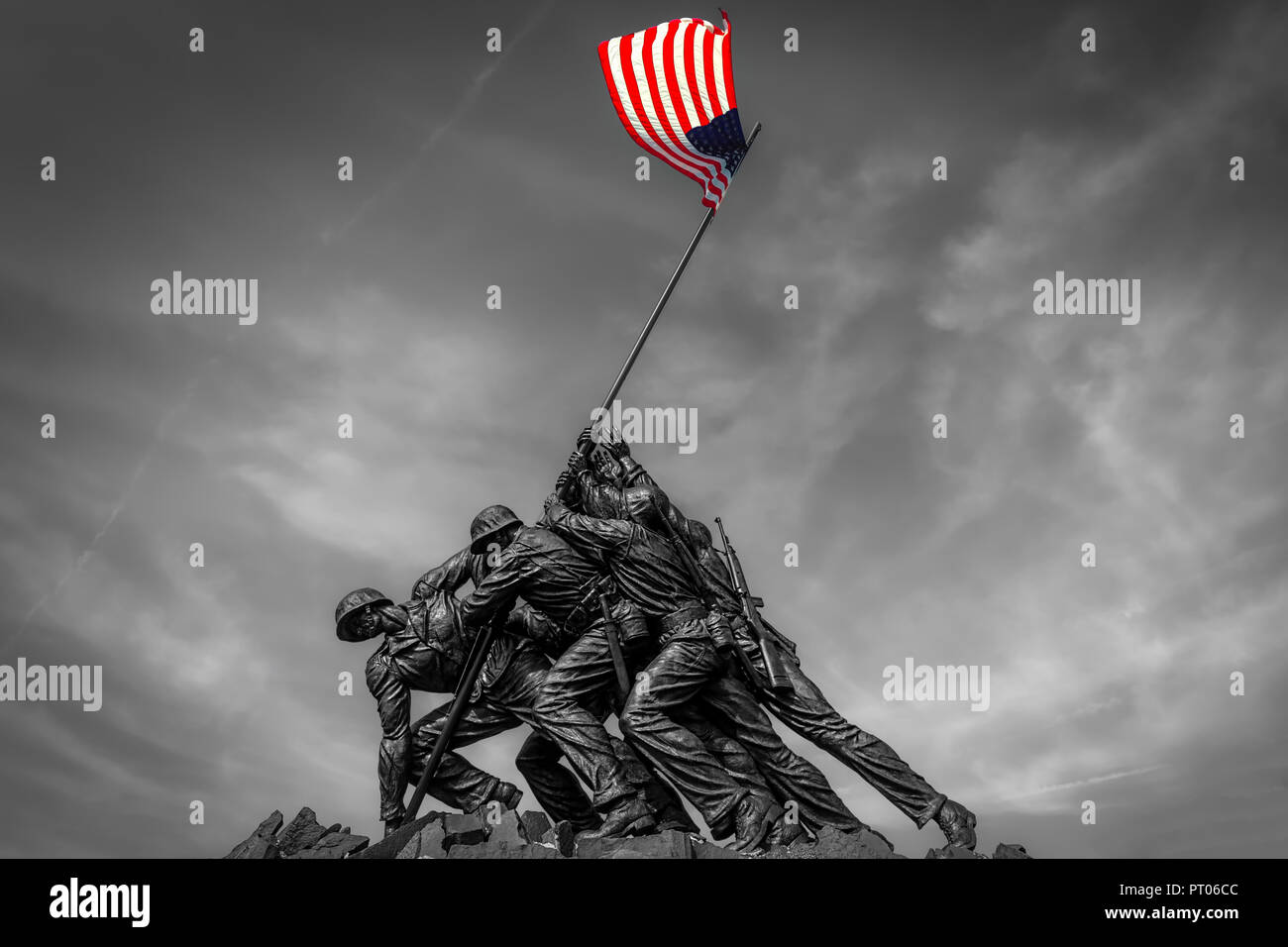Le Marine Corps War Memorial à Arlington, en Virginie. Banque D'Images