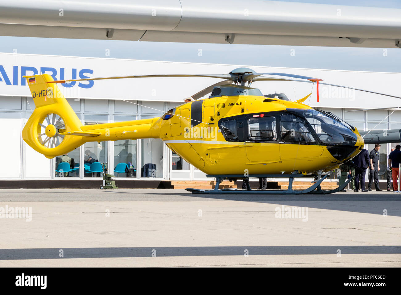 BERLIN - Apr 27, 2018 : Airbus H135 hélicoptère à l'ILA Berlin Air Show. Banque D'Images