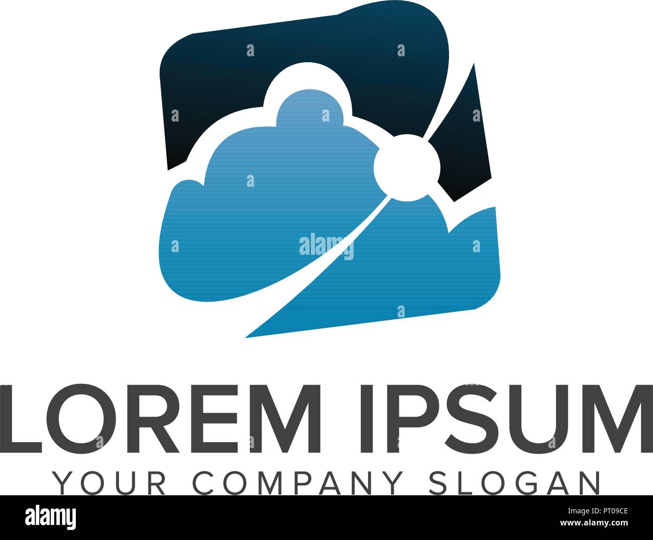 Logo de la technologie Cloud. forme carrée modèle concept design Illustration de Vecteur