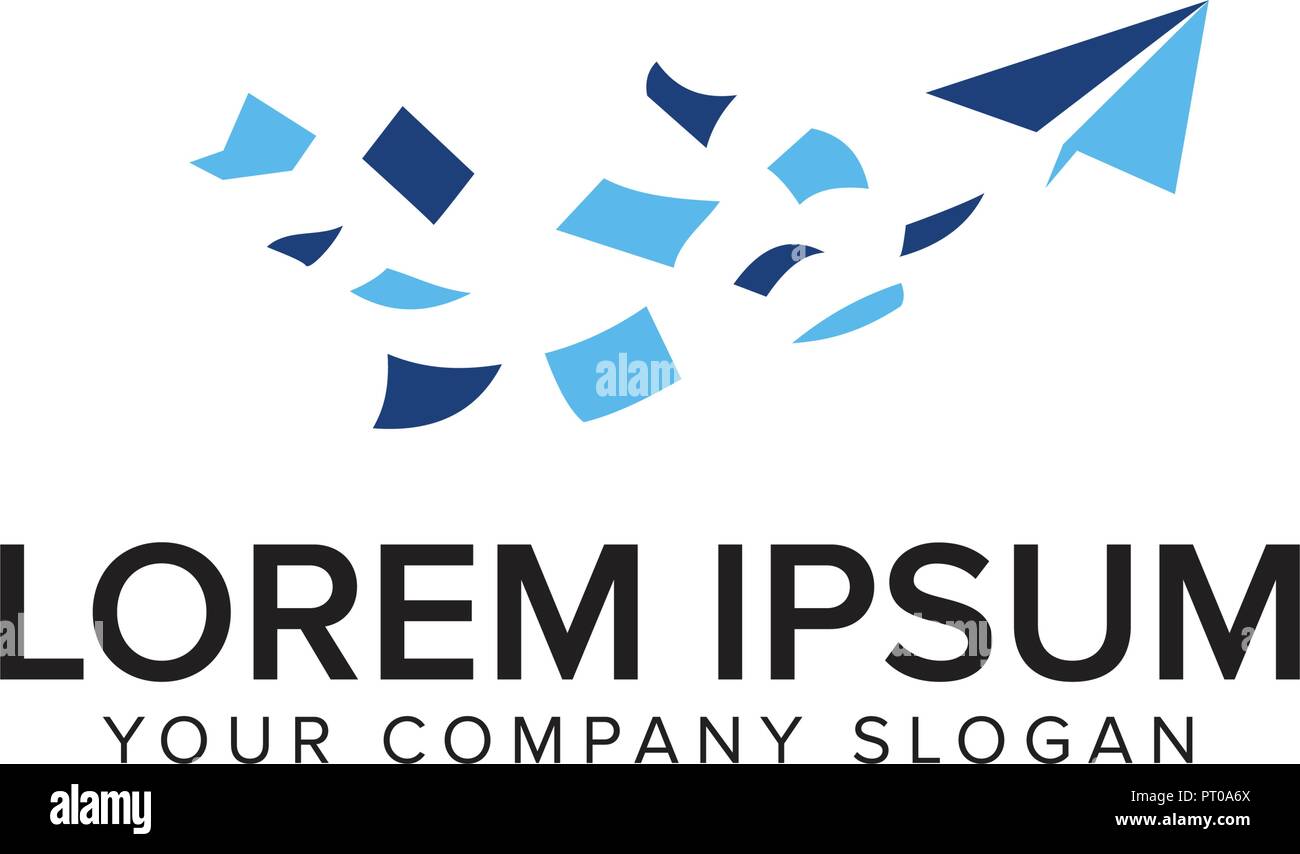 Paper plane fly modèle concept conception de logo Illustration de Vecteur