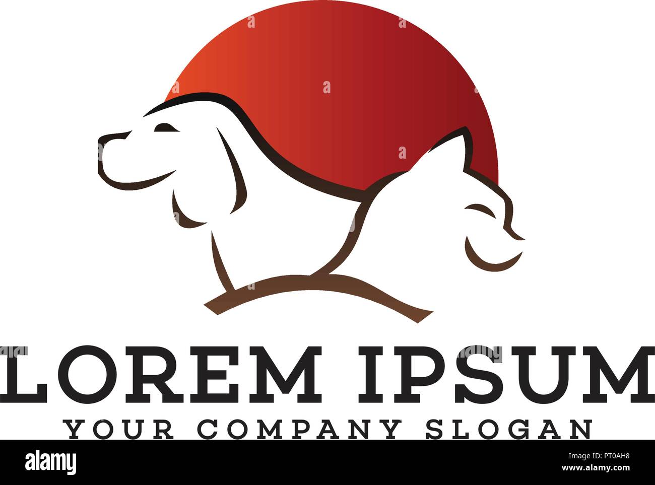 Soins chien modèle concept conception de logo Illustration de Vecteur