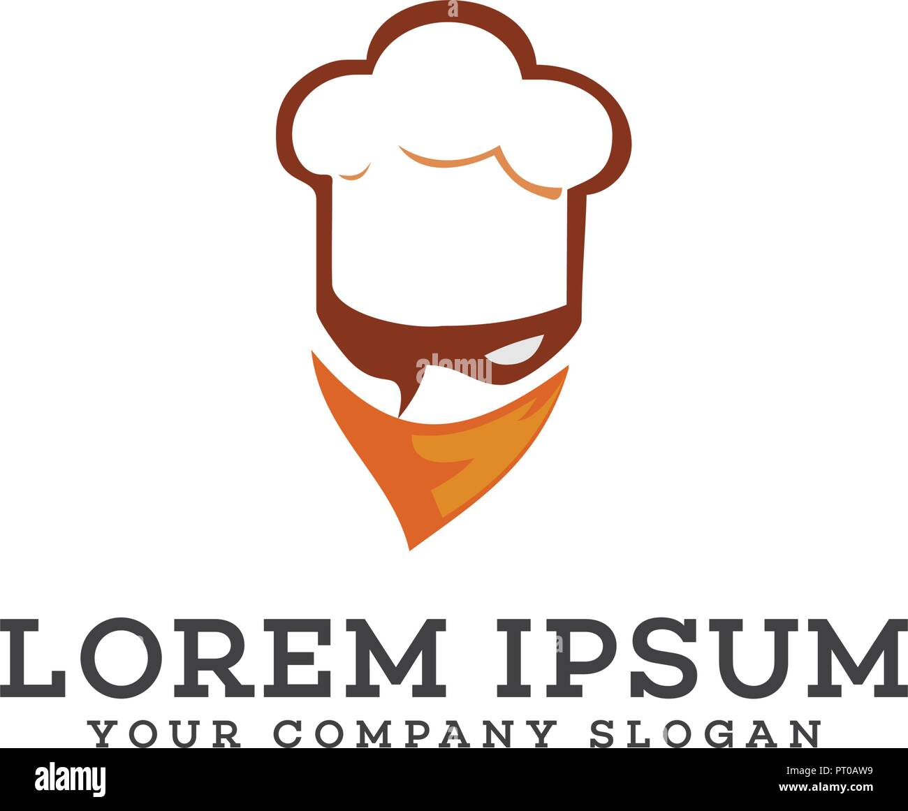 Chef cuisinier avec masque logo. mascot logo design concept templateChief avec masque tête logo. mascot logo design modèle concept Illustration de Vecteur