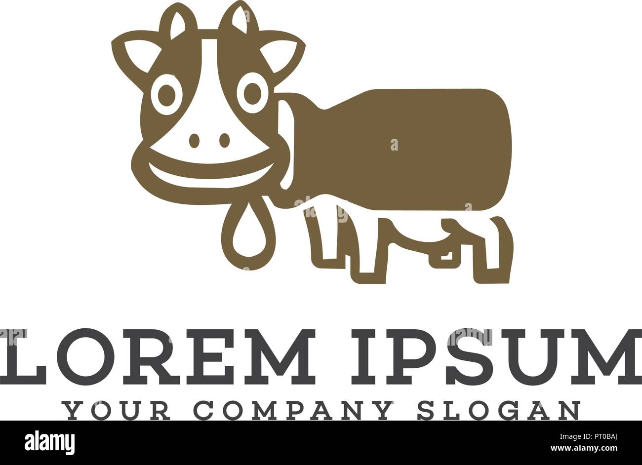 Logo vache mignon modèle concept design Illustration de Vecteur