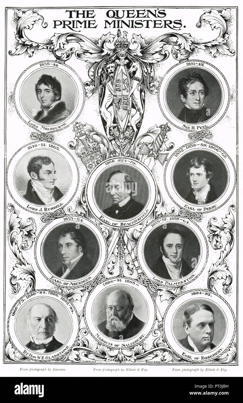 Les premiers ministres de la reine Victoria Banque D'Images