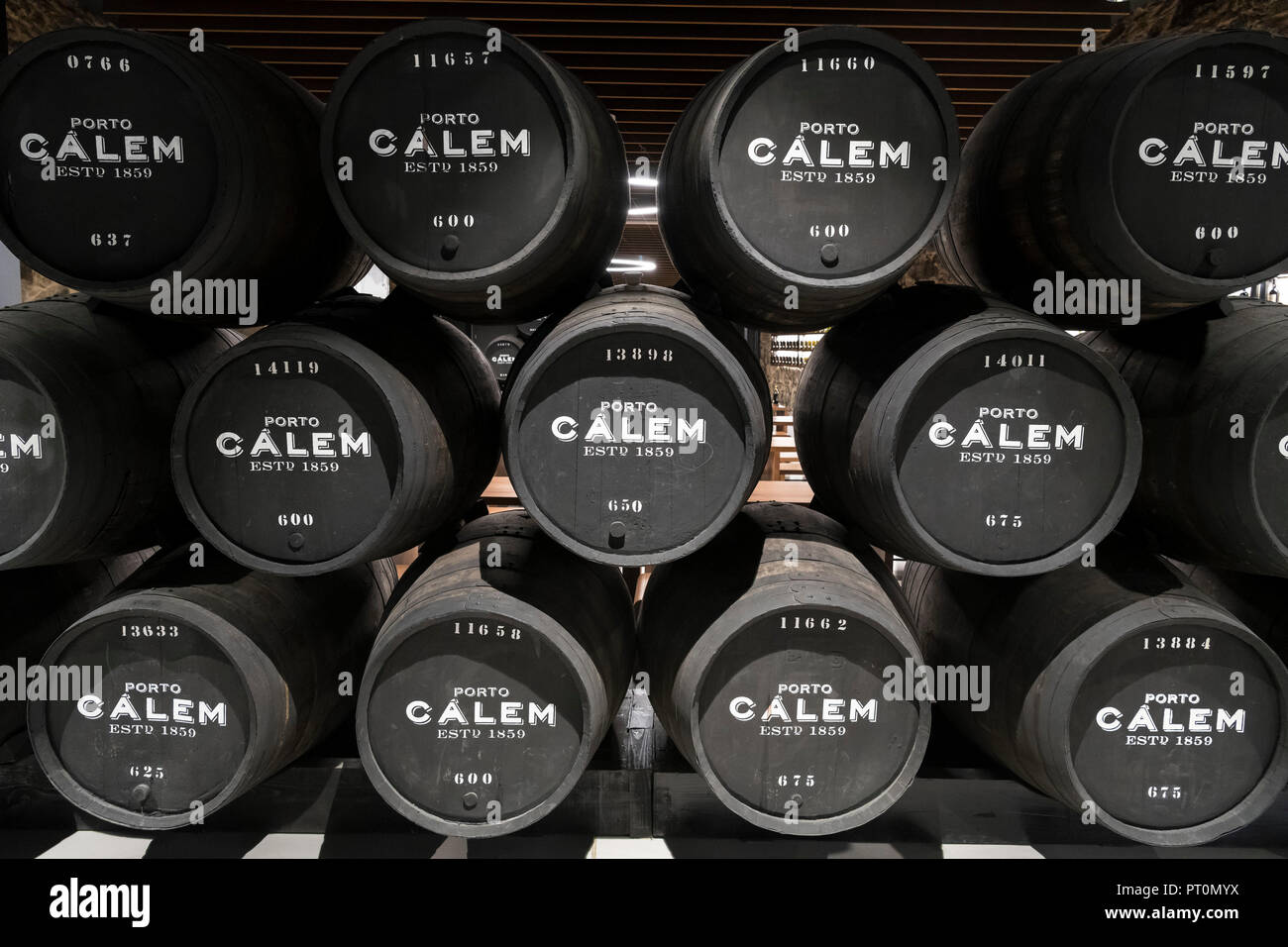 Du vin de barils au vin Calem Lodge, Vila Nova de Gaia, Porto, Portugal Banque D'Images