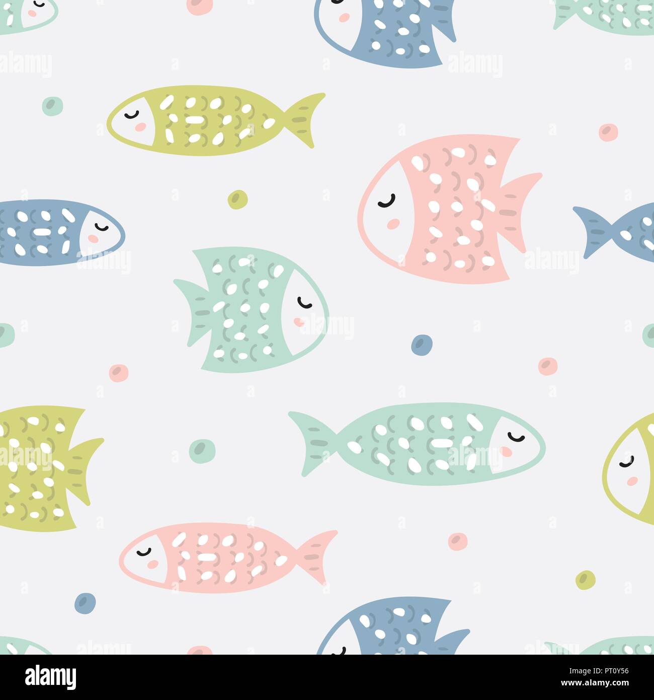 Modèle sans couture enfantine avec le poisson. Texture créative pour le tissu. Illustration de Vecteur