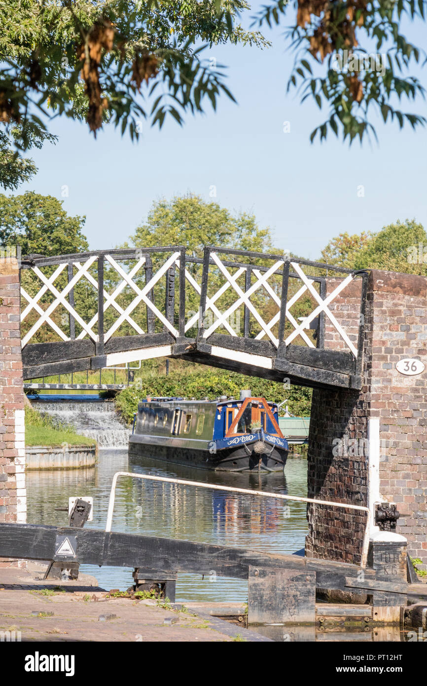 Stratford Upon Avon Canal à Kingwood Junction, Lapworth, Warwickshire, England, UK Banque D'Images