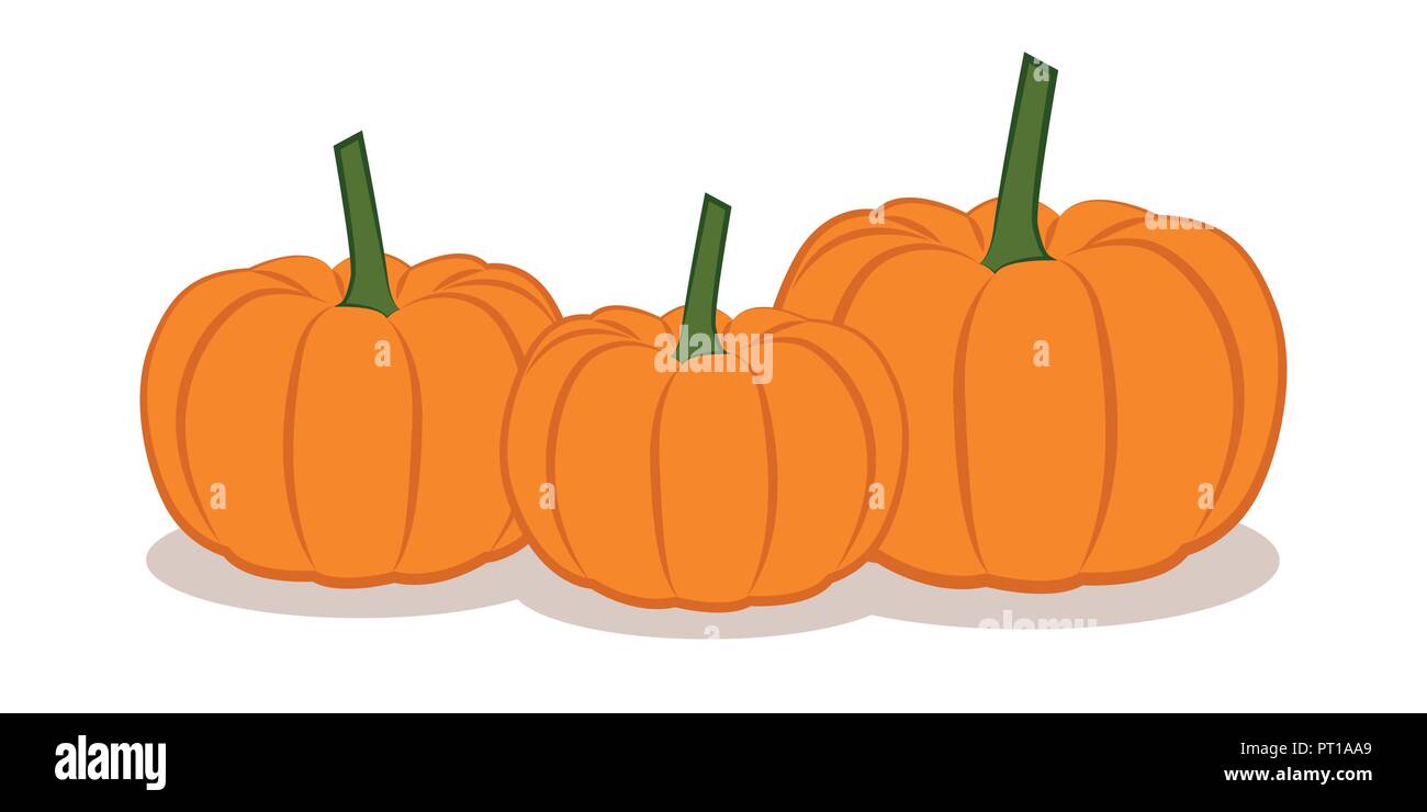 Trois pumpkings orange isolé sur fond blanc vector illustration EPS10 Illustration de Vecteur