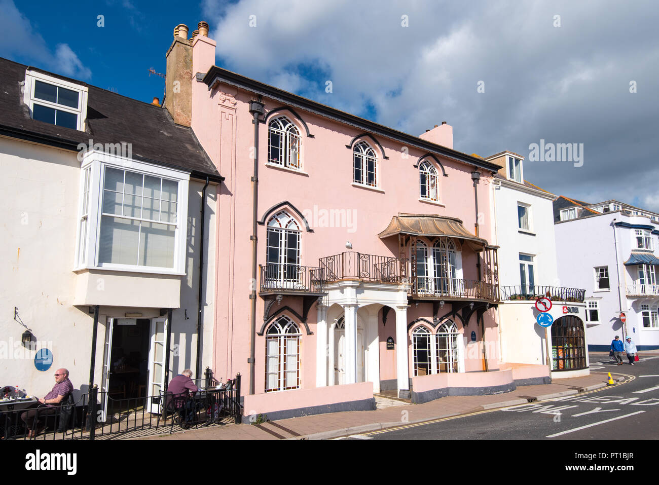 La ville de Sidmouth, Devon, UK - 01 OCT 2018 : Beach House, sur le front de mer de Sidmouth, Devon. Banque D'Images