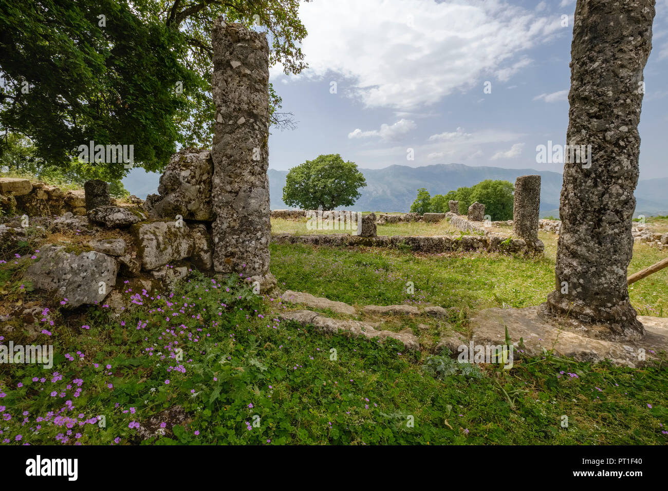 L'Albanie, Girokaster, ancienne ville Antigonia Banque D'Images