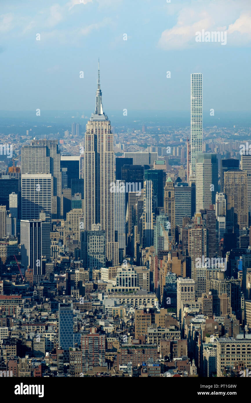 USA, New York, Manhattan, Empire State building et 432 Park Avenue Banque D'Images