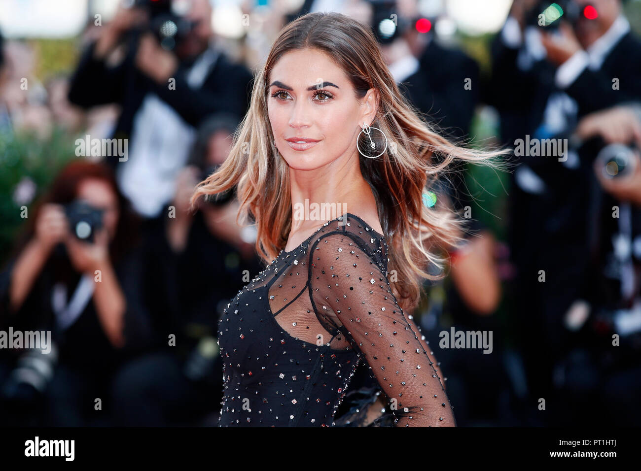 Venise, Italie - 30 août : Melissa Satta, marche le tapis rouge du film 'ROMA' pendant le 75e Festival du Film de Venise le 30 août 2018 à Venise, JE Banque D'Images