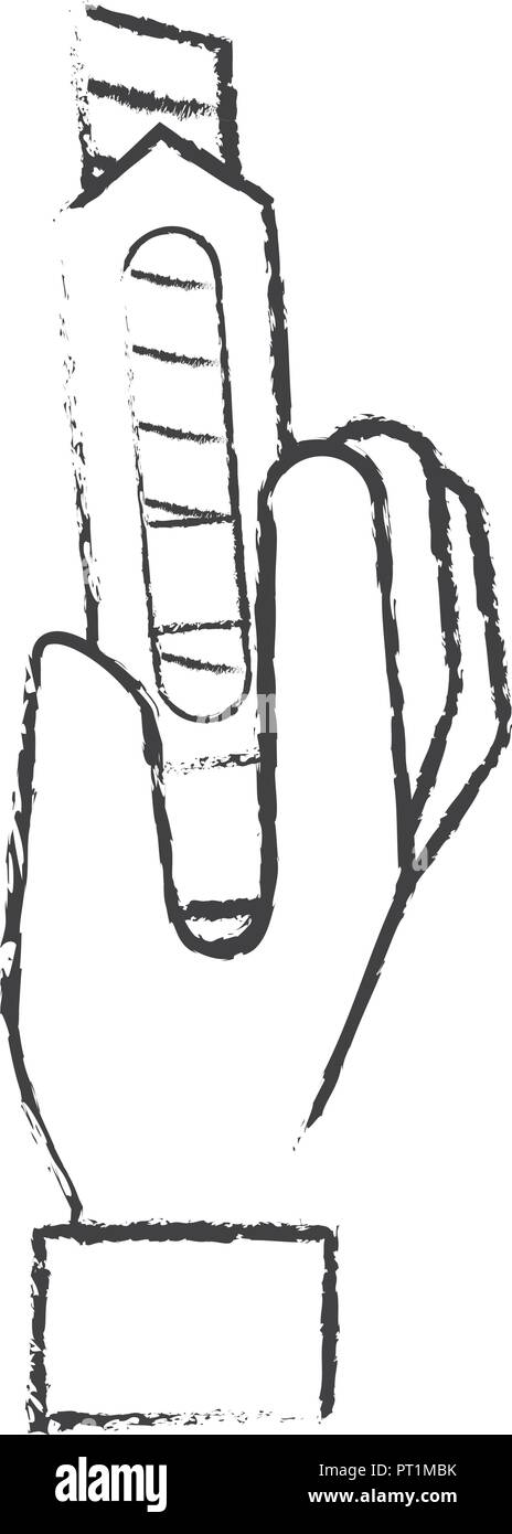 Main tenant cutter design graphique Illustration de Vecteur