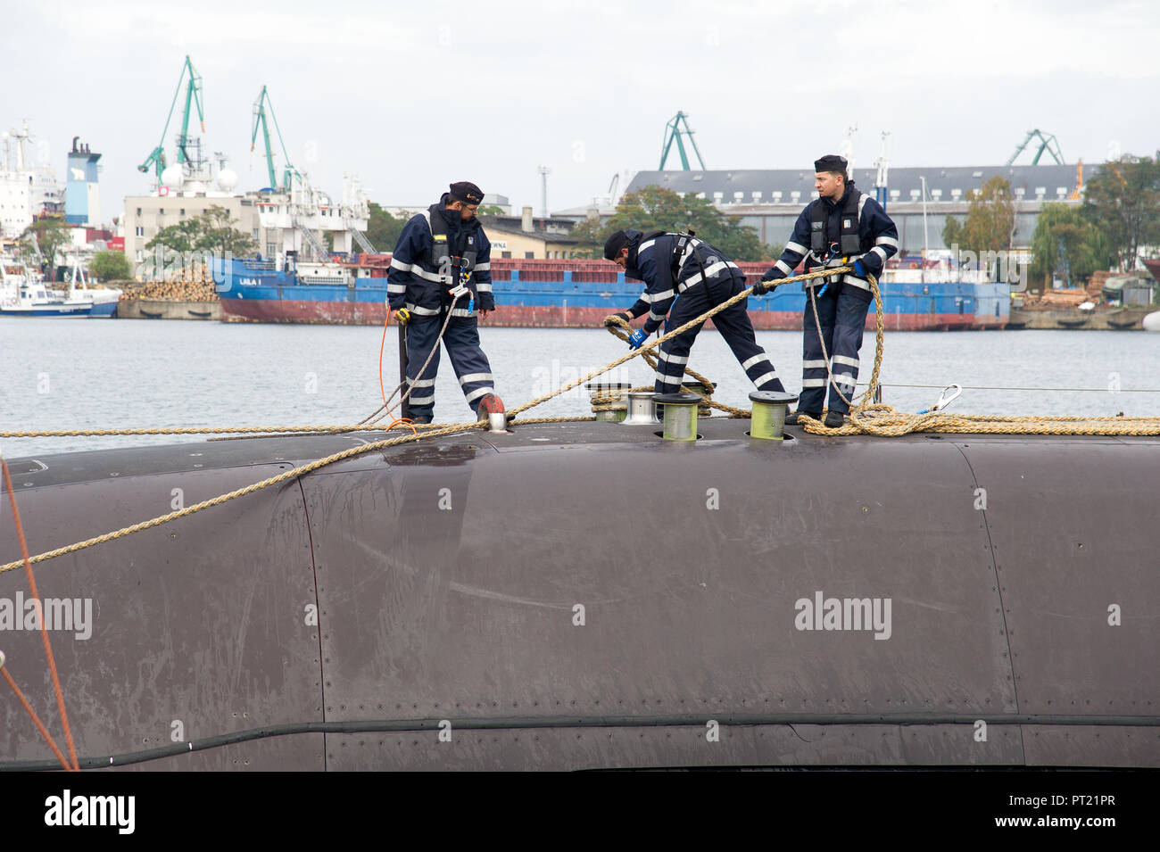 Gdynia, Pologne. 05Th Oct, 2018. Type de sous-marin allemand U-31 212A (S181) de la Deutsche Marine (Marine Allemande) sont arrivés au port de Gdynia, Pologne. 5 octobre 2018 © Wojciech Strozyk / Alamy Live News Crédit : Wojciech Stróżyk/Alamy Live News Banque D'Images