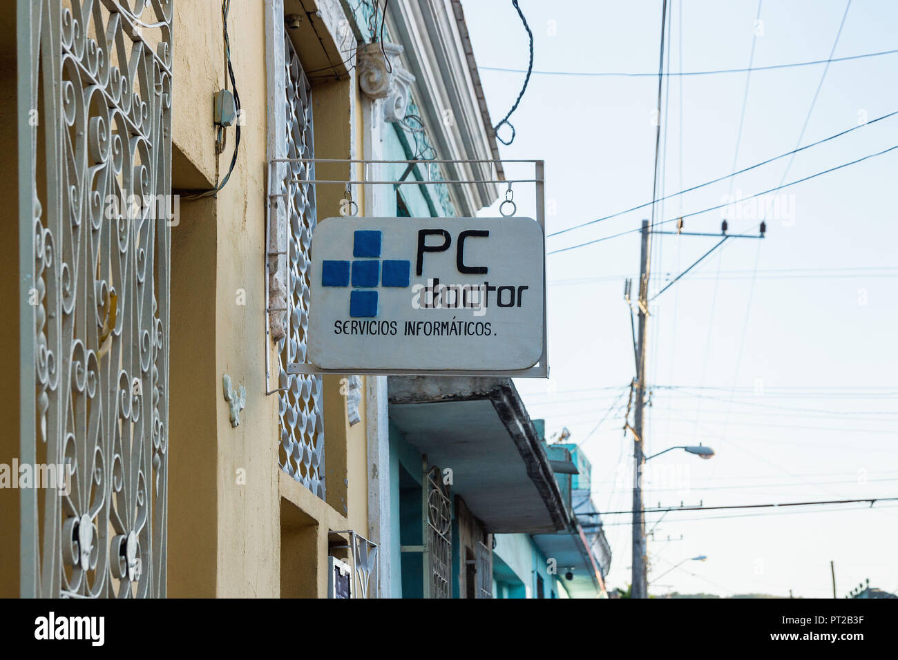 Cuba, Trinidad, bouclier, réparation PC Banque D'Images