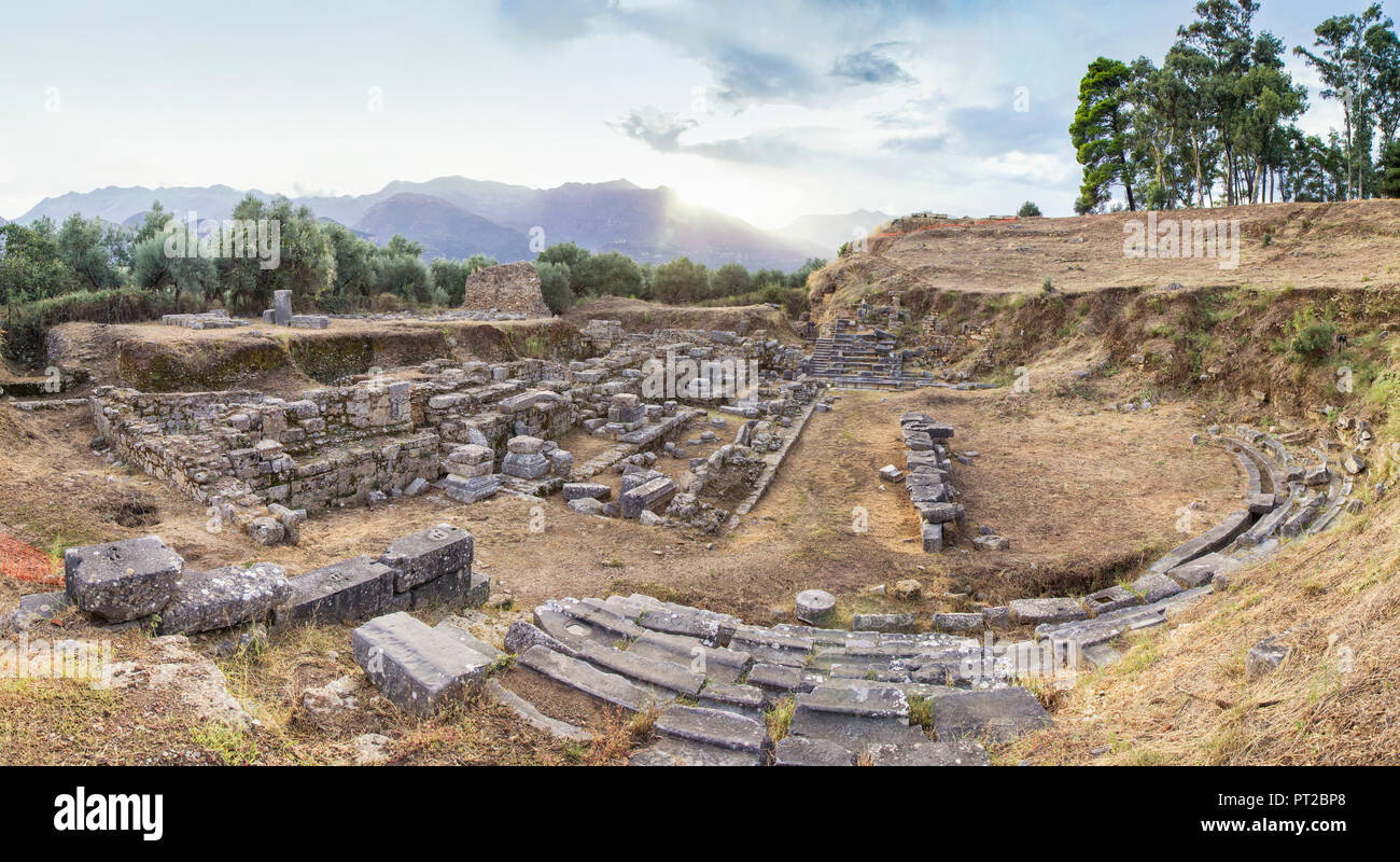 La Grèce, le Péloponnèse, en Laconie, Sparte, amphithéâtre Banque D'Images