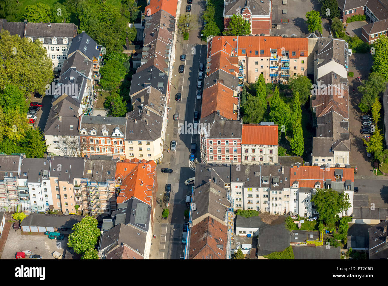 Dans Eltingviertel la Nordviertel, zone résidentielle historiques, Essen, Ruhr, Nordrhein-Westfalen, Germany, Europe Banque D'Images