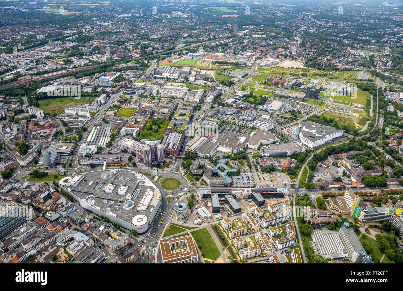Funke Medien-Campus Segerothstraße nouveau bâtiment au Berliner Platz, la Westdeutsche Allgemeine Zeitung, Media group, nouveau siège social, Grüne Mitte Essen, Essen, Ruhr, Rhénanie du Nord-Westphalie, Allemagne Banque D'Images