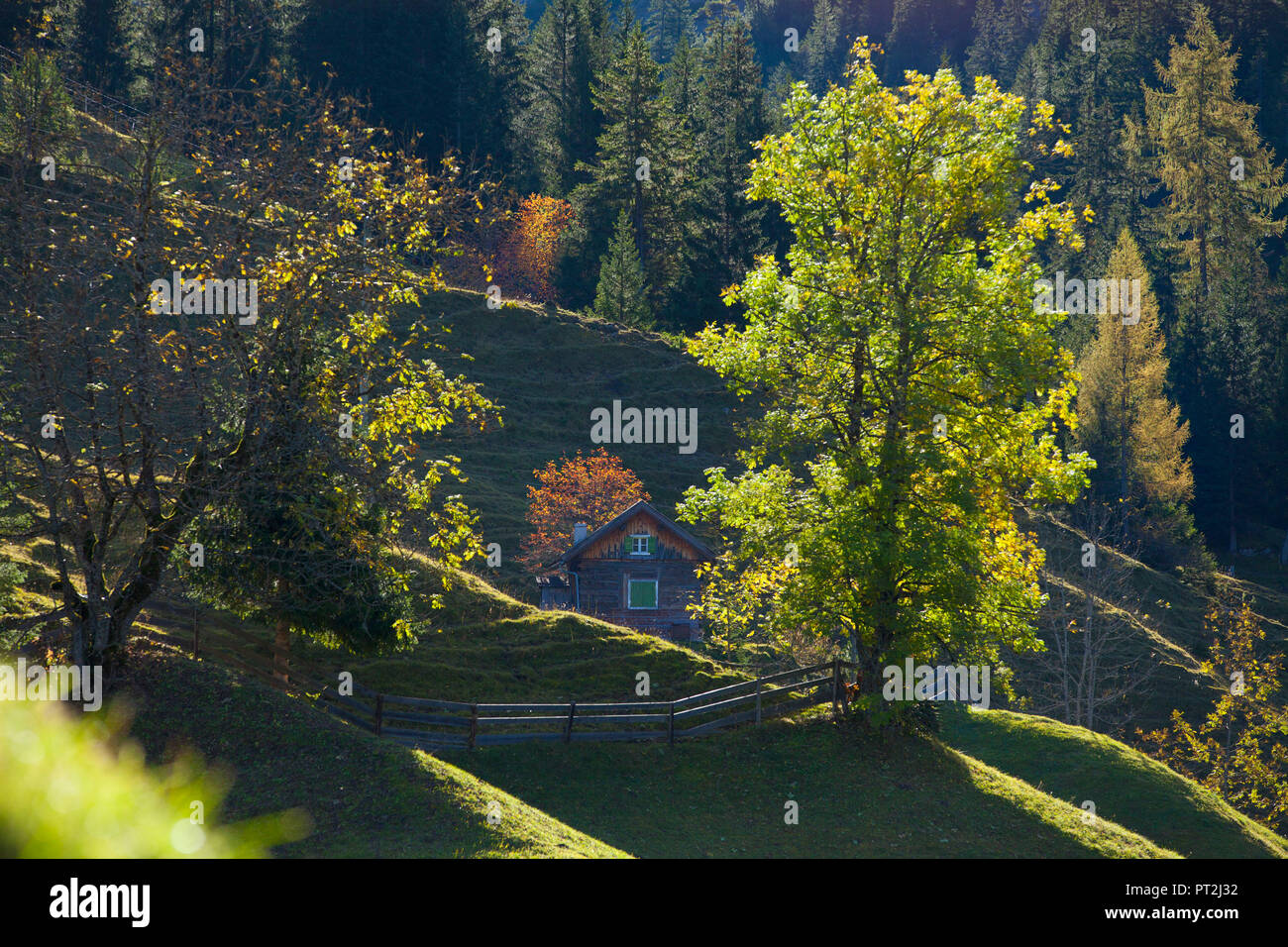 Autriche, Tyrol, Lechtal, petite maison à Boden Banque D'Images