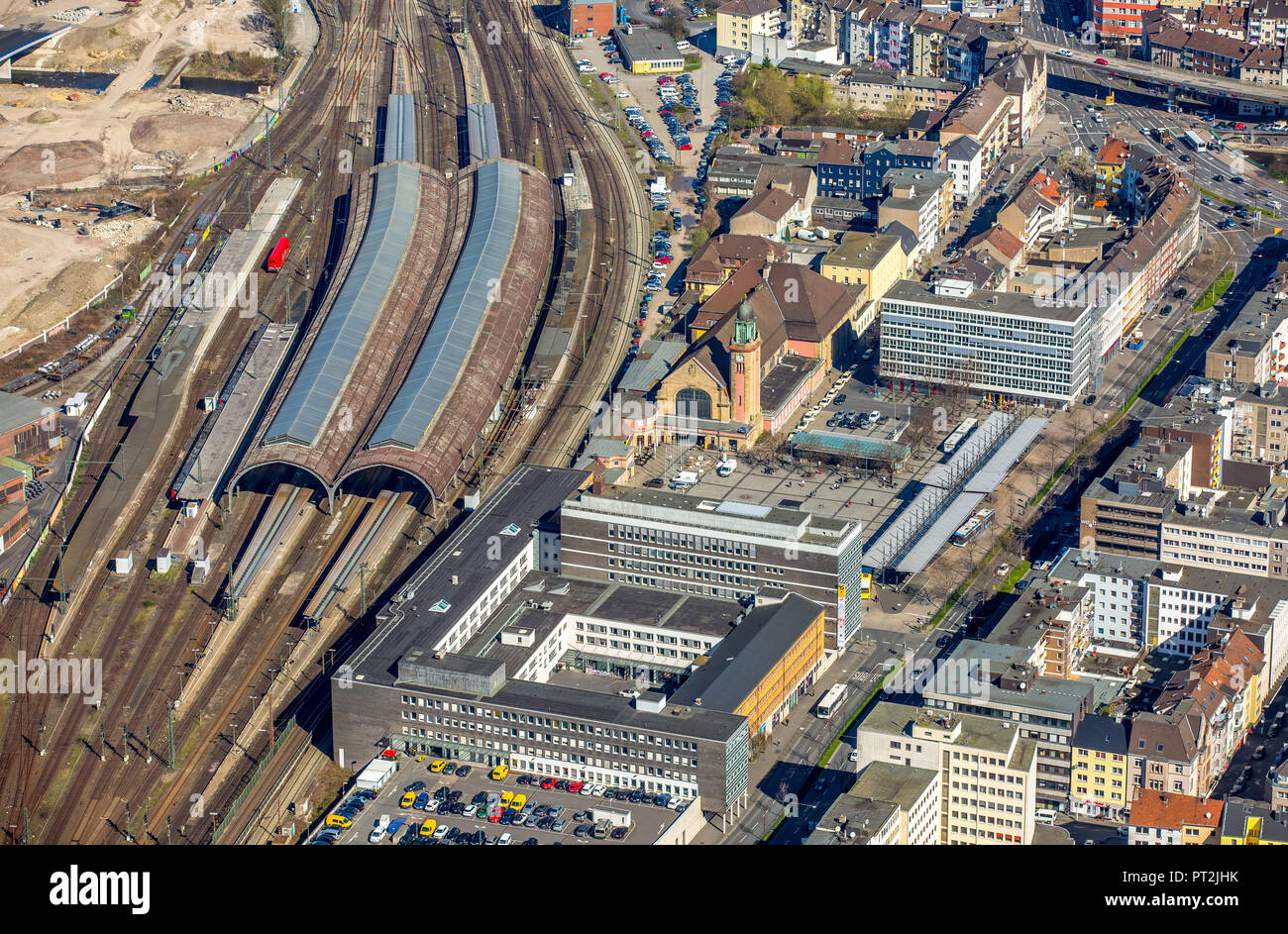 Gare avec Plessenstraße Conversion Volme, Hagen, Ruhr, Rhénanie du Nord-Westphalie, Allemagne Banque D'Images