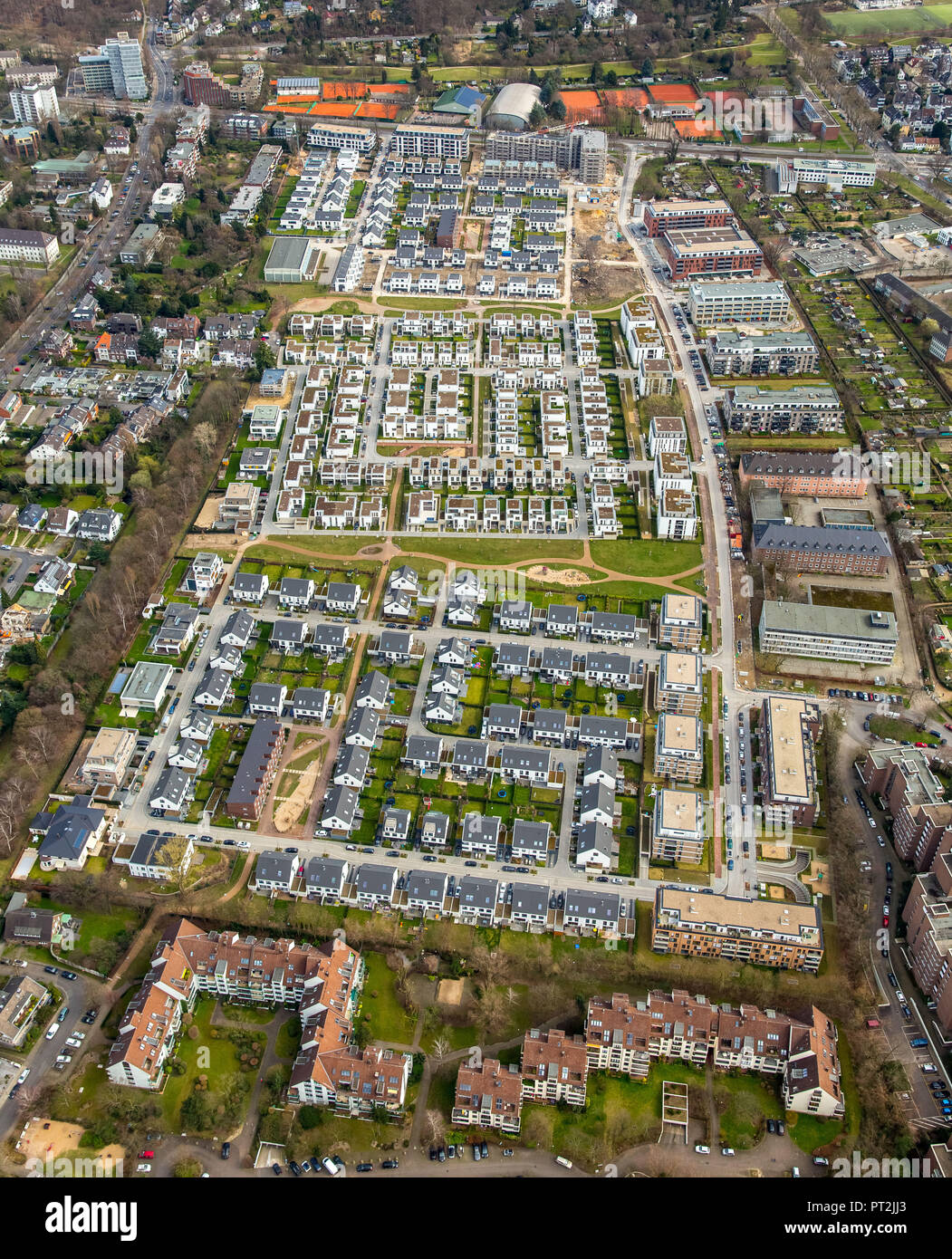 Nouvelle zone de développement, l'ancien Reitzenstein Gartenstadt Reitzenstein, casernes, Düsseldorf, Rhénanie-du-Nord - Westphalie, Allemagne Banque D'Images