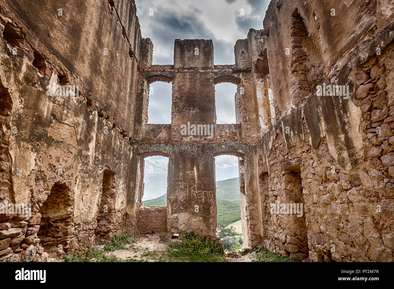 Château du prince Pierre Bonaparte, près de Calvi, Corse Banque D'Images