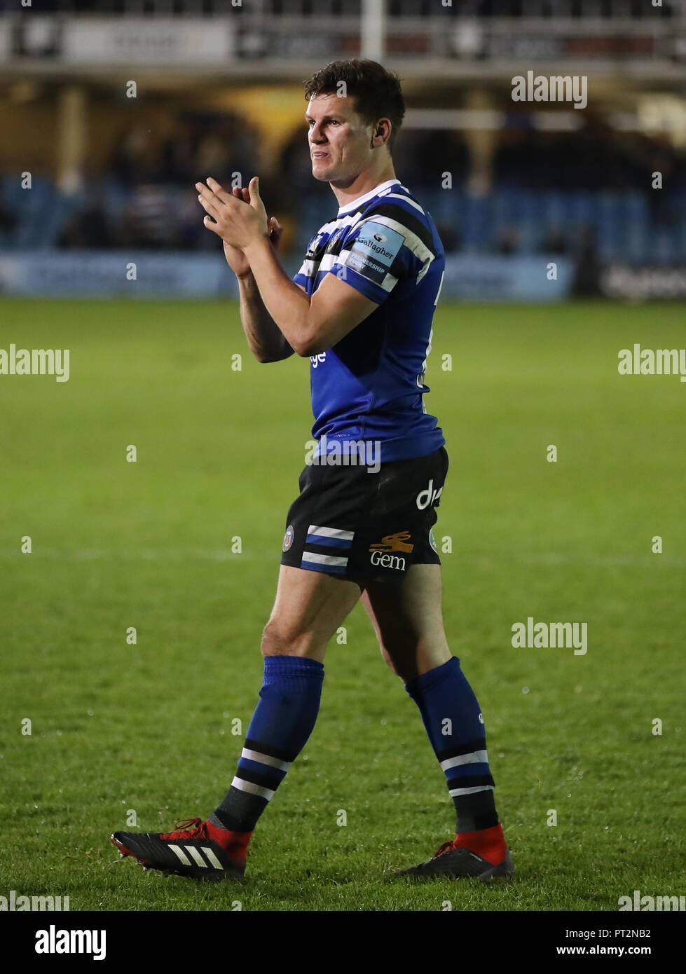 Bath Rugby's Freddie Burns montre son découragement après 24-39 accueil défaite contre Exeter Chiefs lors de la Gallagher Premiership match au terrain de jeux, salle de bain. Banque D'Images