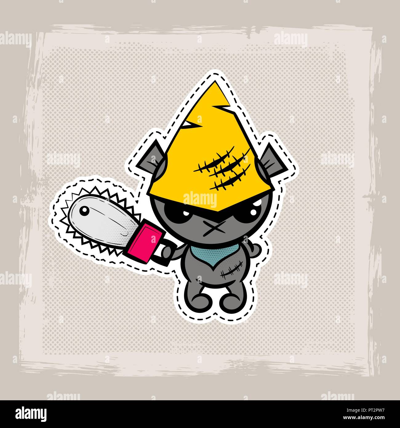 Stitch Halloween zombie voodoo doll ours Illustration de Vecteur