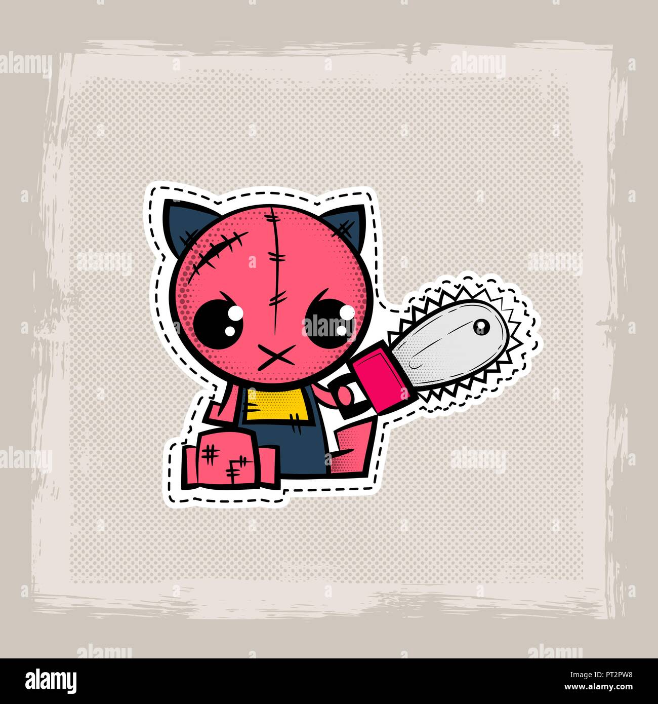 Stitch Halloween zombie cat kitty poupée vaudou Illustration de Vecteur