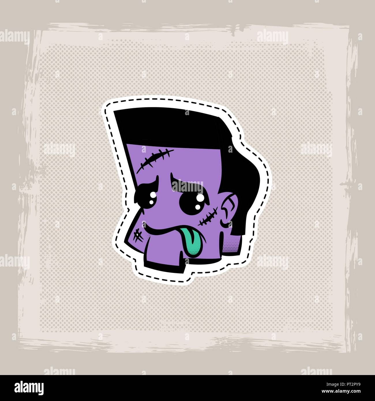 Point de Croix Poupée voodoo zombie Halloween Illustration de Vecteur