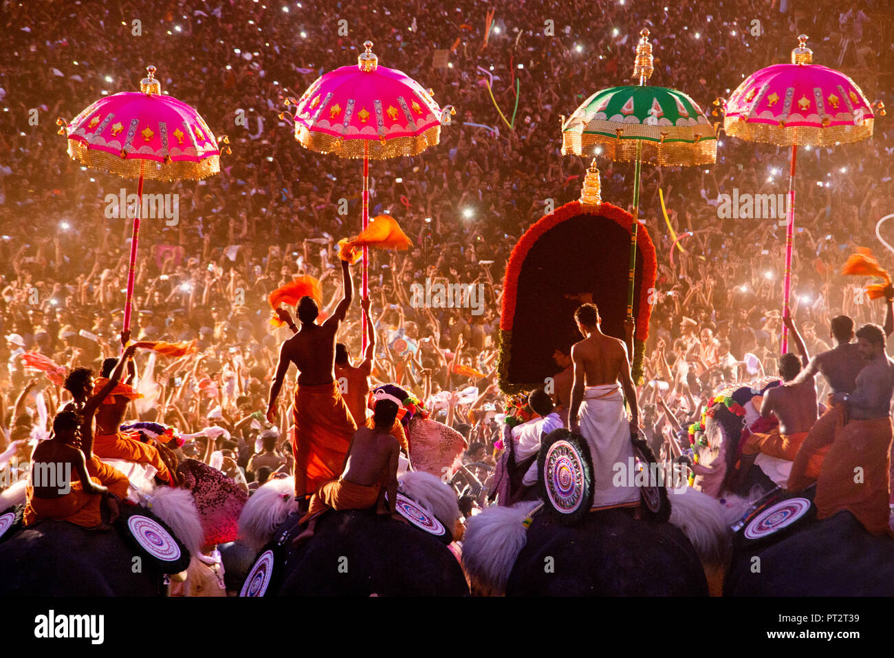 L'ecstacy de Thrissur pooram Banque D'Images