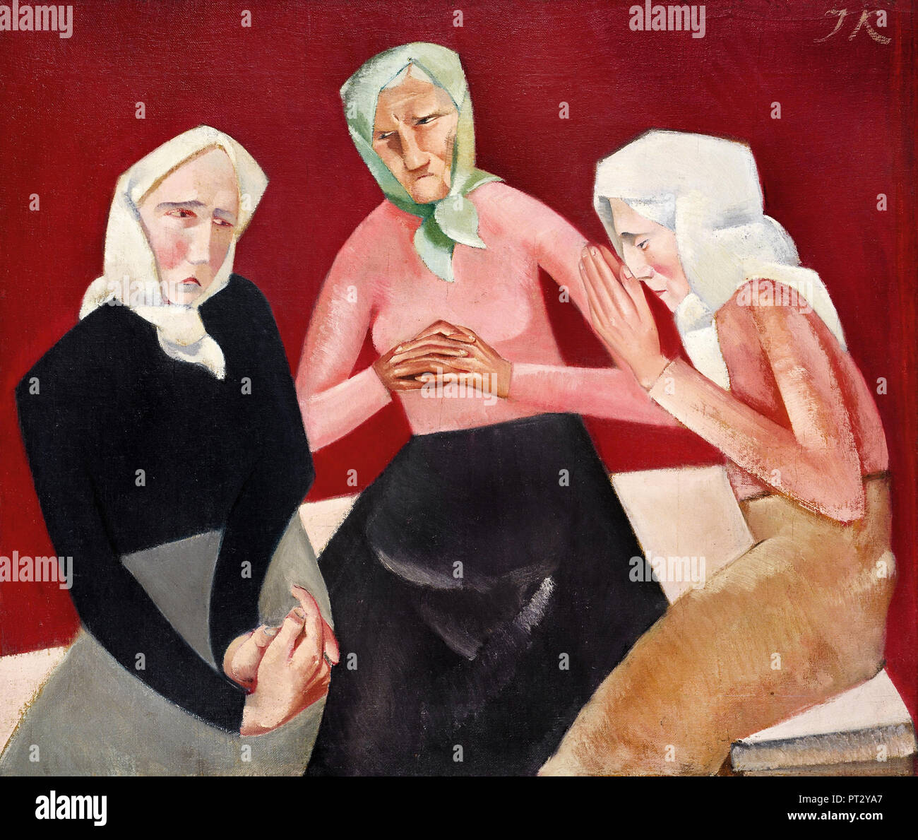 Jekabs kazakhs, trois vieilles dames 1916 Huile sur toile, Musée de l'art des affaires étrangères de Lettonie, Riga, Lettonie. Banque D'Images