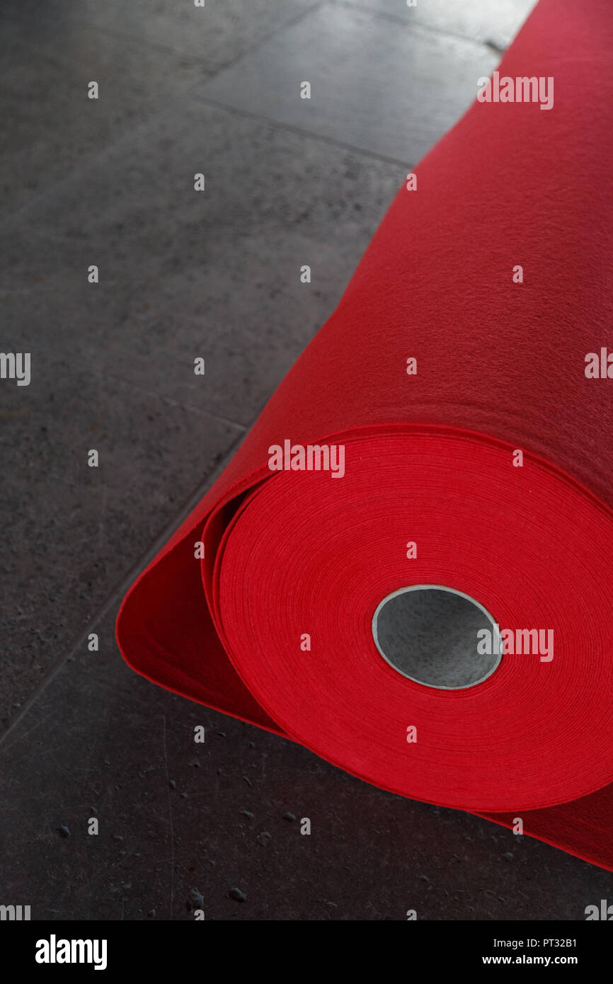 Tapis rouge en cours de déploiement Banque D'Images