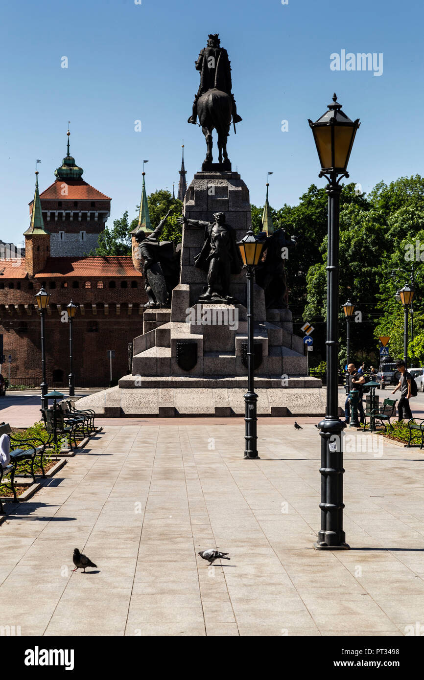 L'Europe, de la Pologne, de la Petite Pologne, Cracovie, le Monument Grunwald à Cracovie Banque D'Images
