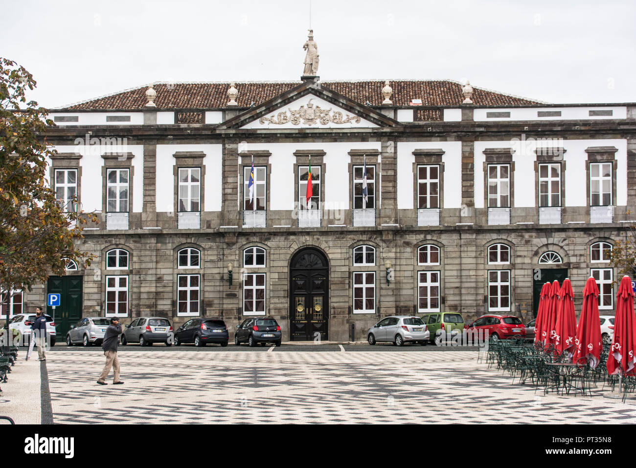 Hôtel de ville de Angra do Heroísmo sur l'île de Terceira aux Açores Banque D'Images