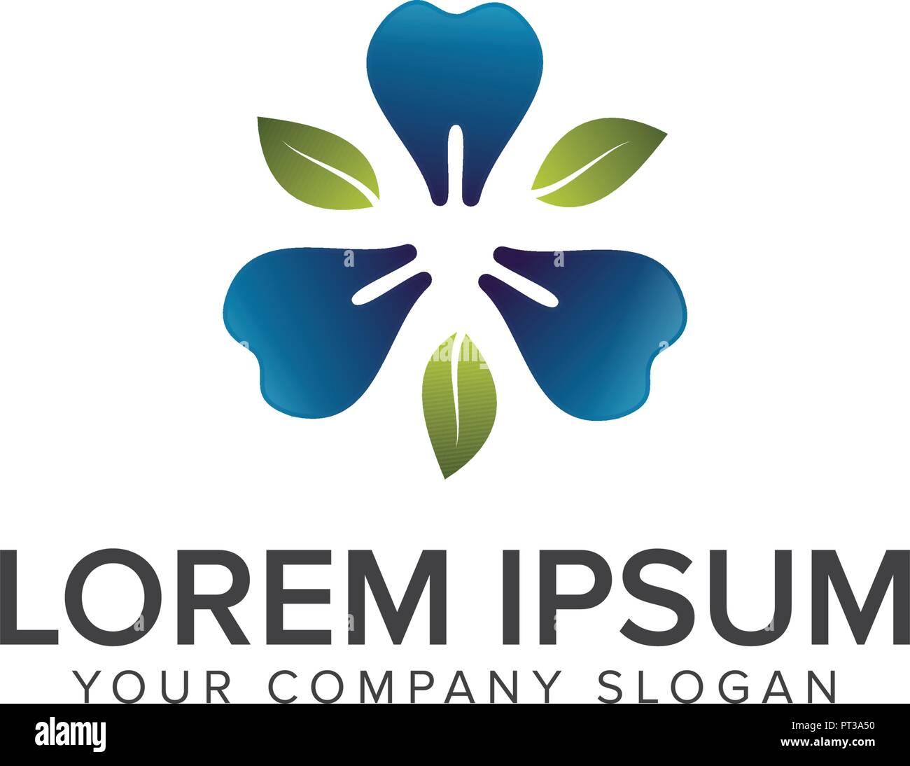 Feuille de soins dentaires concept design de logo template Illustration de Vecteur