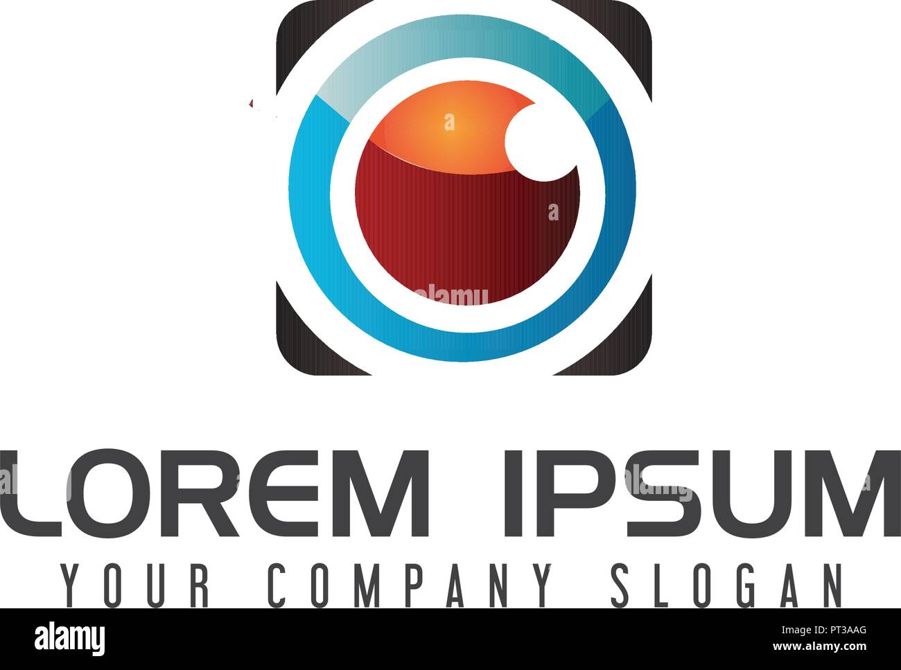 Objectif de Camera modèle concept conception de logo Illustration de Vecteur