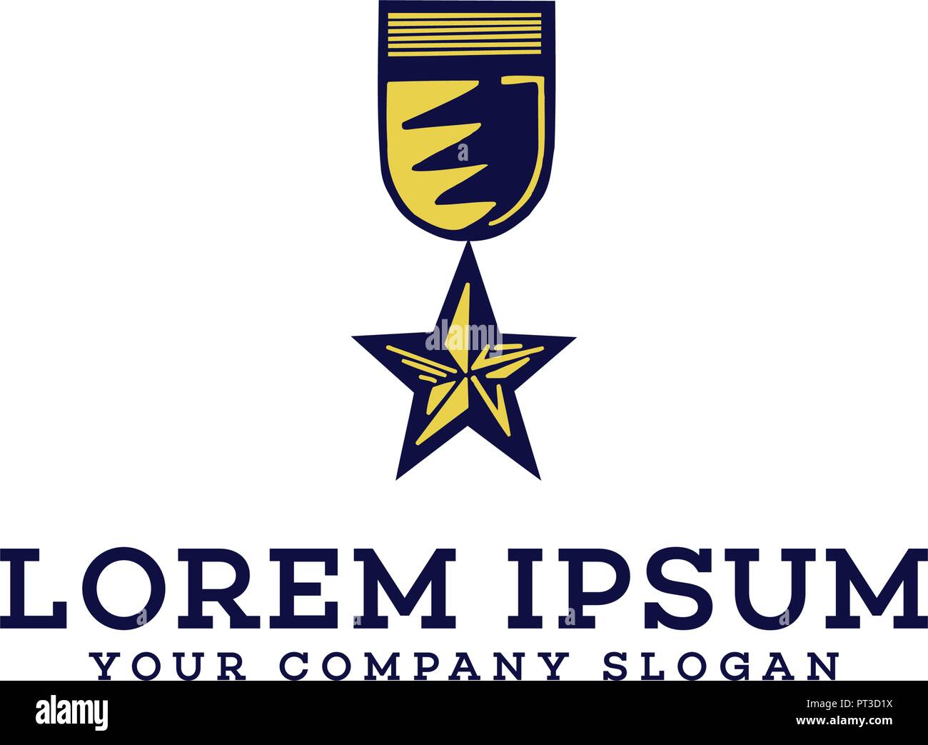 Médaille étoile. retro logo concept design template Illustration de Vecteur