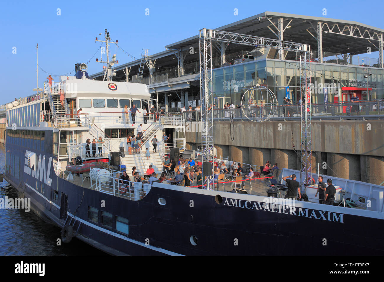 Canada, Montréal, Port, bateau de croisière, les gens, Banque D'Images