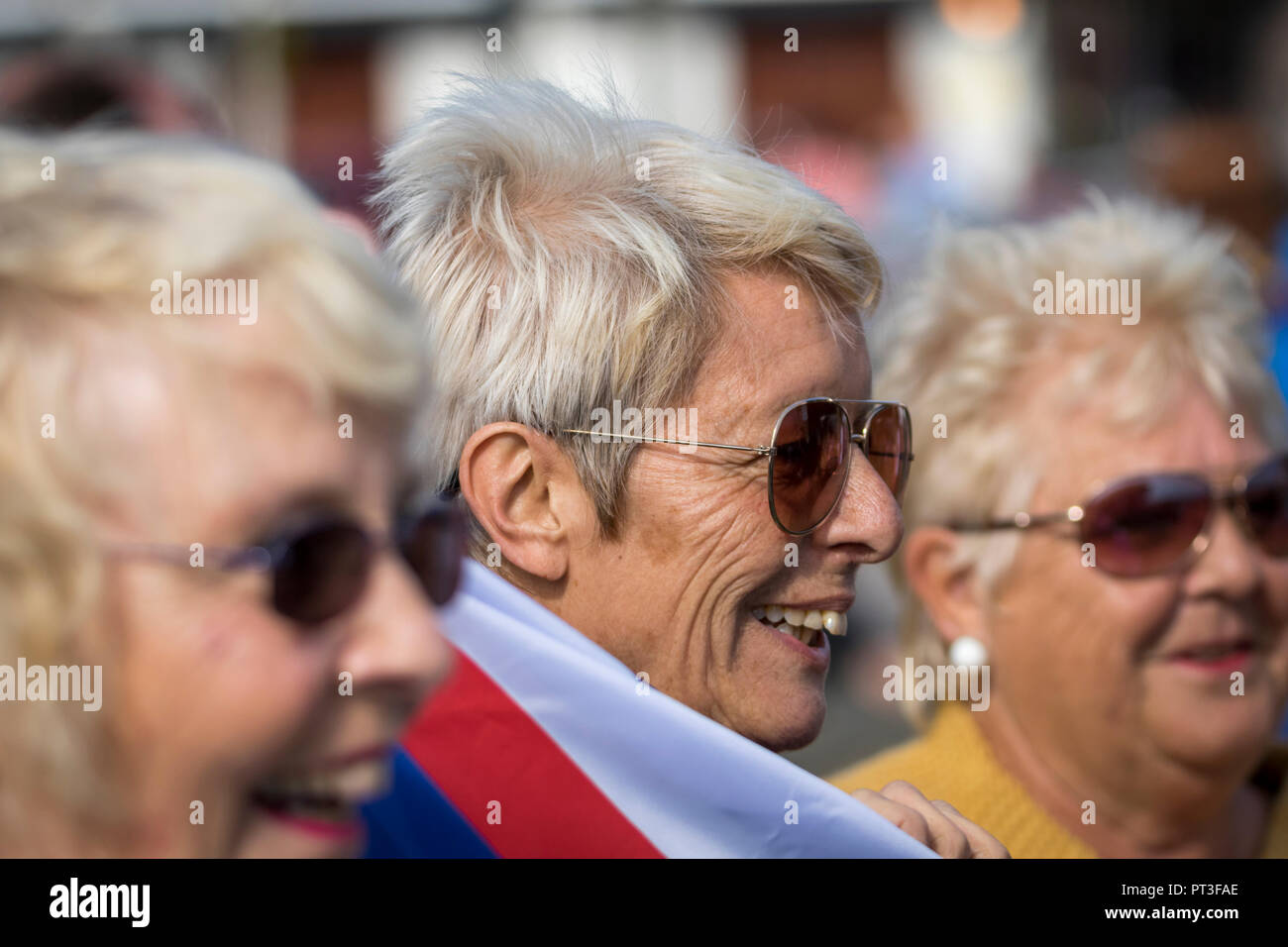 Les Joff centre jeunesse, Peacehaven, East Sussex, UK. 3 octobre 2018. Le prince Harry et Meghan Markle font leur première visite officielle au Sussex Banque D'Images