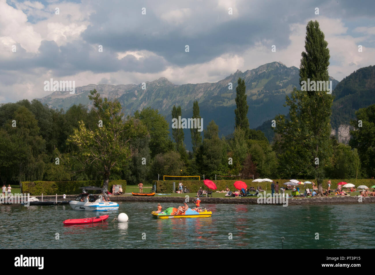 Neuhaus sur le Thunersee, Interlaken, Berne, Suisse Banque D'Images