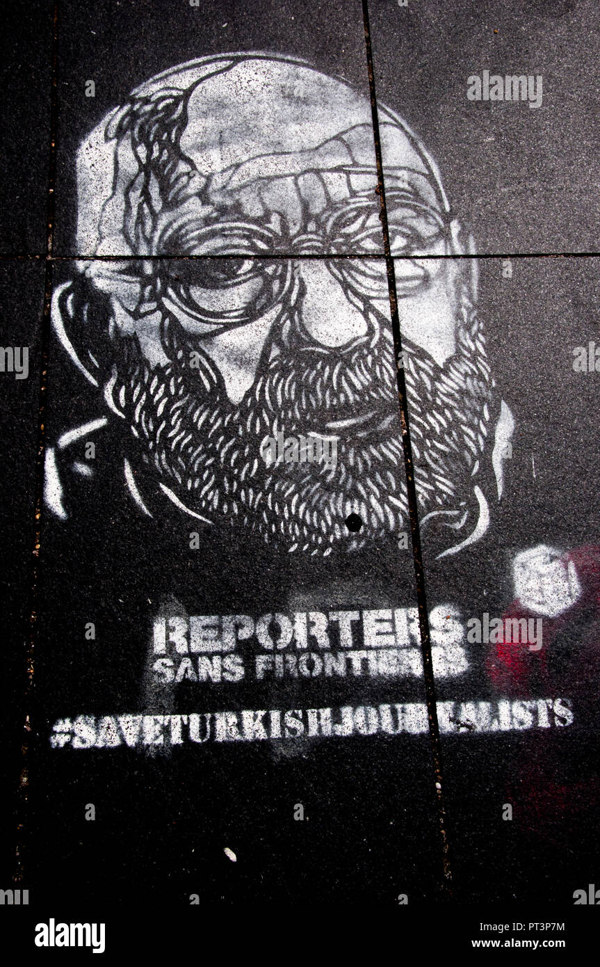 Protestation contre le harcèlement des journalistes par le gouvernement Erdogan en Turquie, institutions européennes, Strasbourg, France Banque D'Images