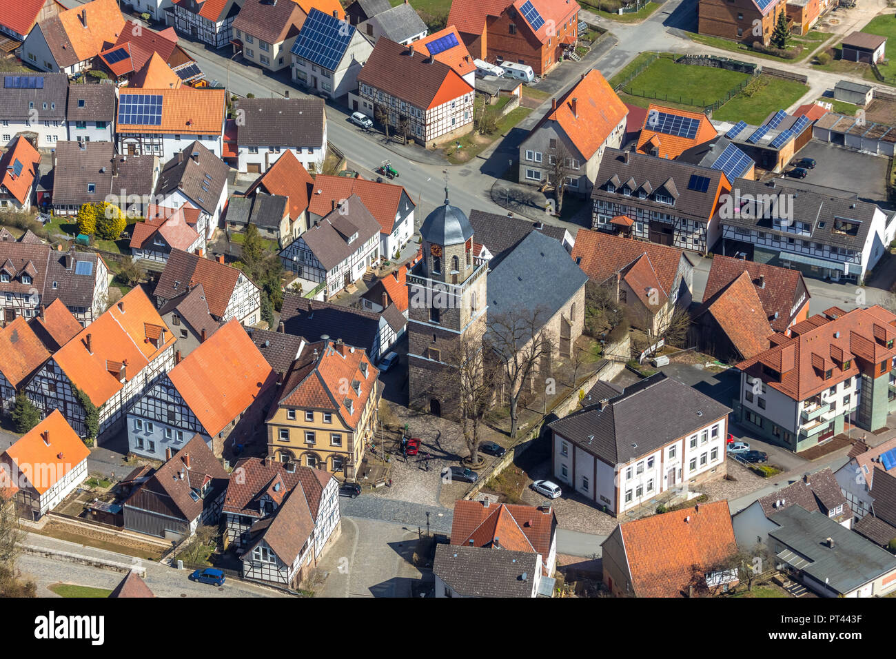 Rhoden dans Diemelsee en Hesse, le centre historique, l'Église Évangélique Rhoden, Diemelsee, Waldeck-Frankenberg, Hesse du Nord, les hautes terres, Hesse, Allemagne Banque D'Images