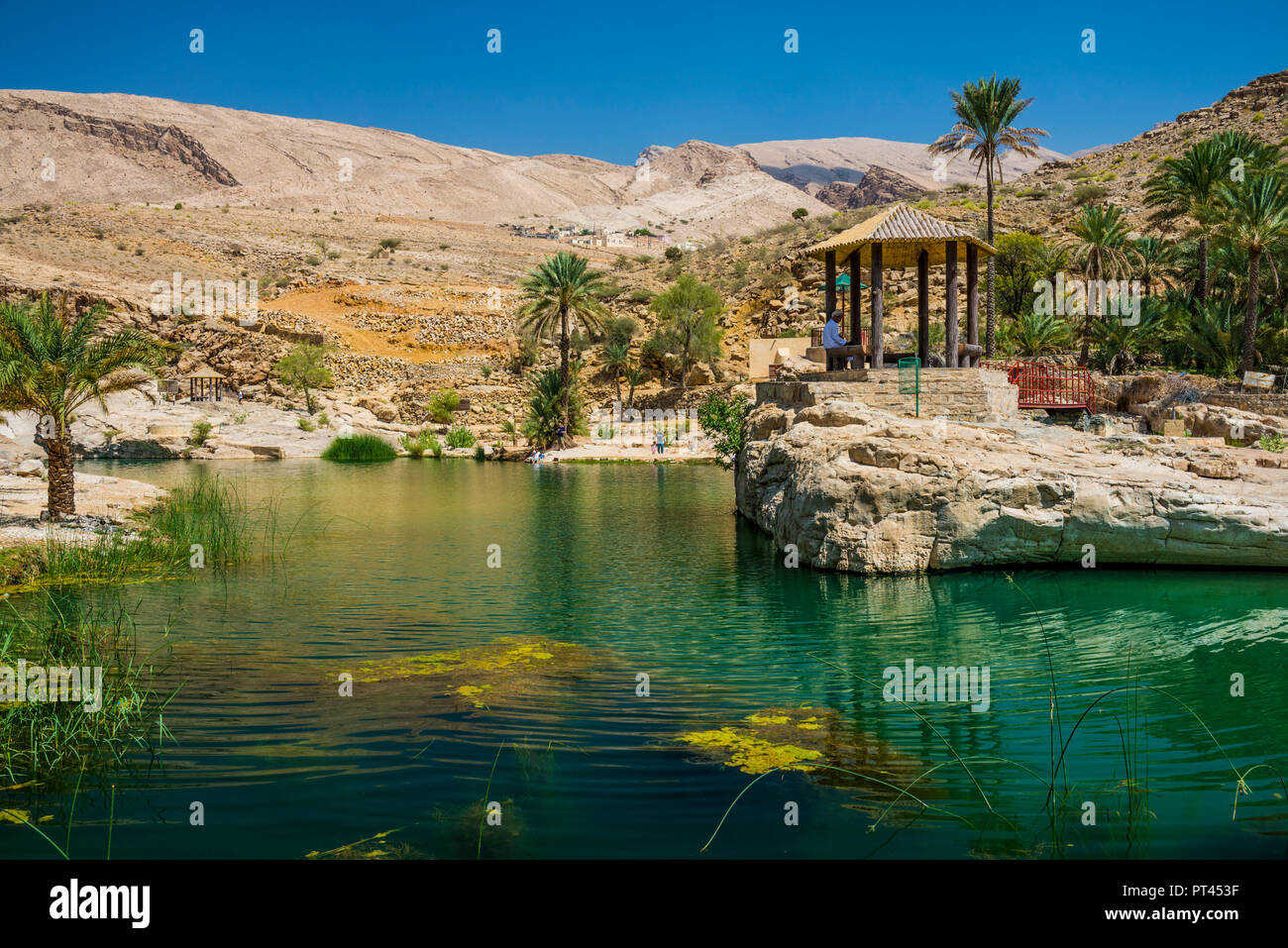 Wadi Bani Khalid, Sultanat d'Oman, au Moyen-Orient, Waterpool, Banque D'Images