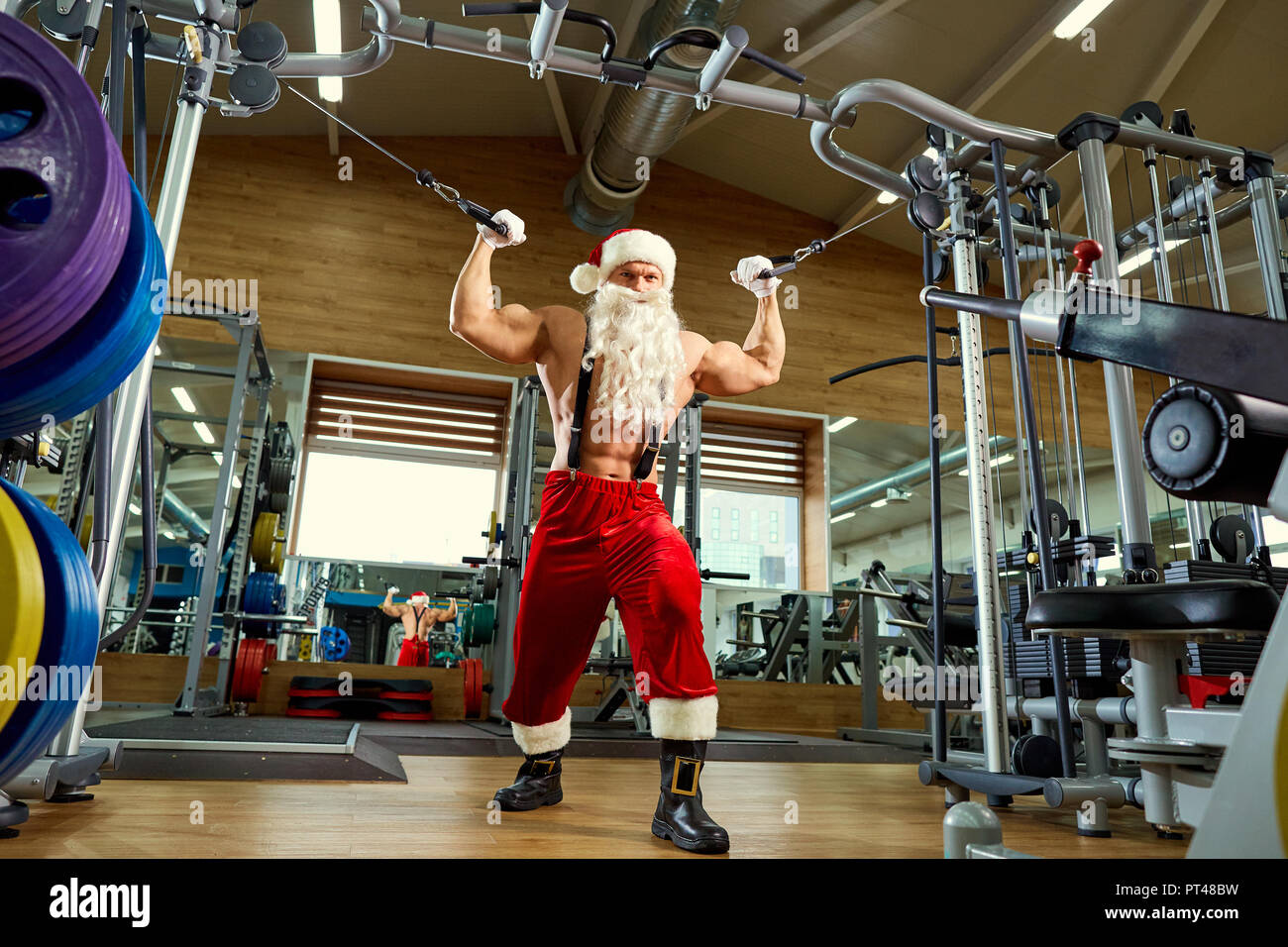Débardeur Père Noël Haltérophilie Gym Fitness Noël - Cadeau Humoristique
