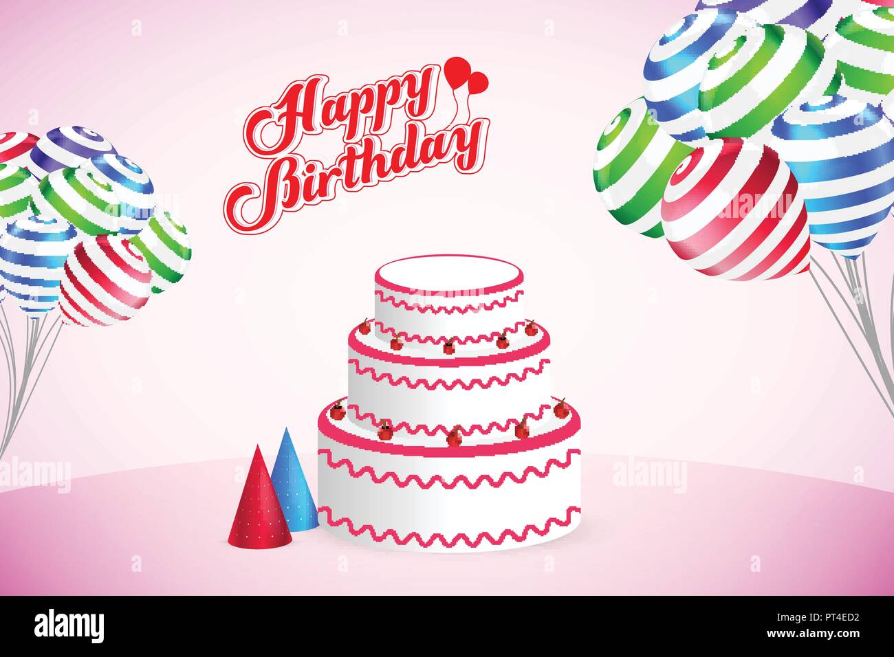 Joyeux Anniversaire Partie Vector Template Design Background Image Vectorielle Stock Alamy