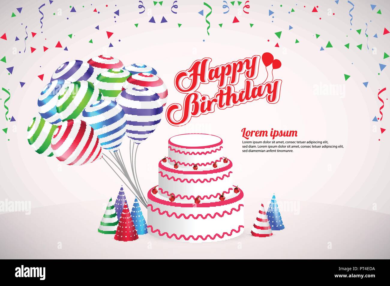 Joyeux Anniversaire Partie Vector Template Design Background Image Vectorielle Stock Alamy