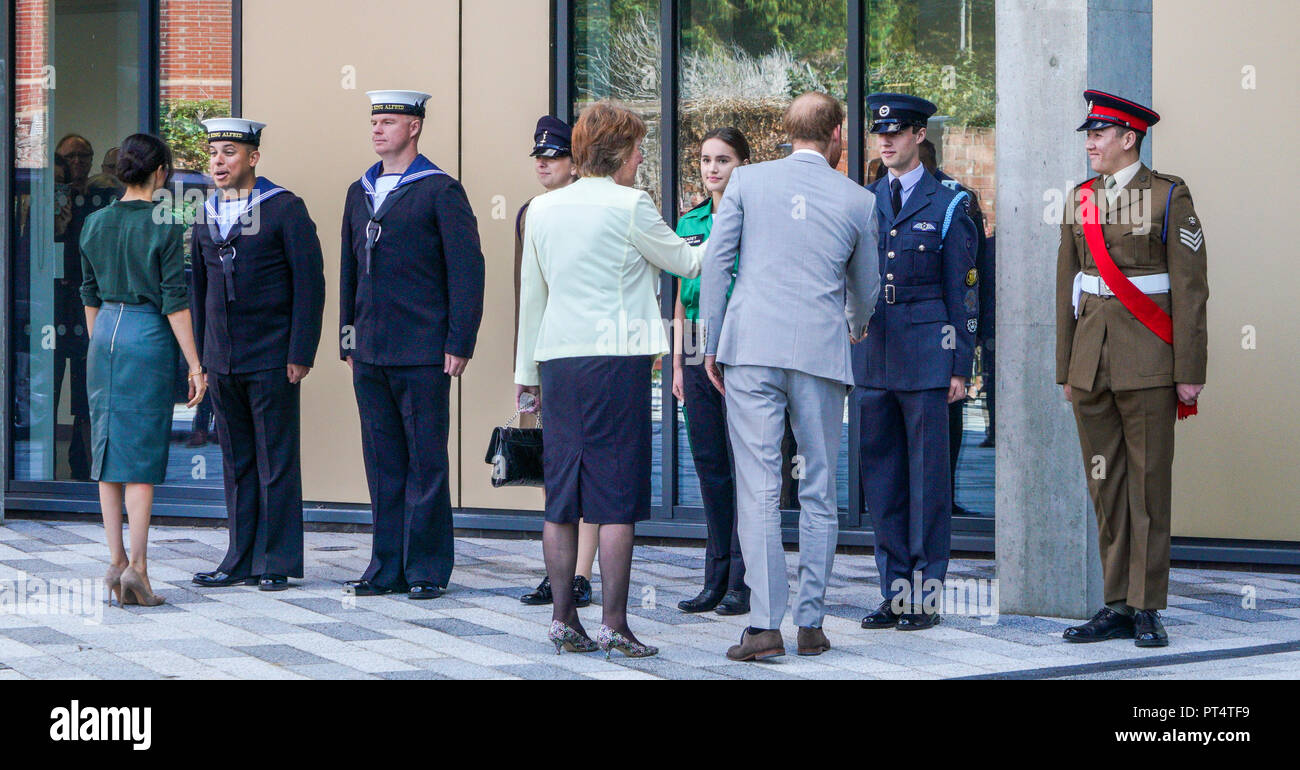 Bognor Regis, West Sussex / UK - 3 octobre 2018 : Leurs Altesses Royales le duc et la duchesse d'ouvrir l'Université de Sussex (Chichester) Tech Park Banque D'Images